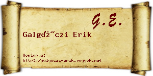Galgóczi Erik névjegykártya